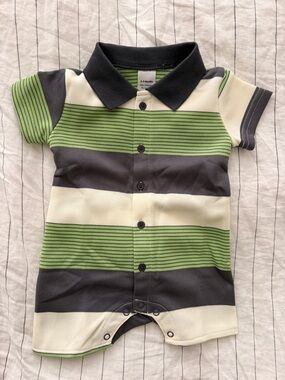Striped Polo Baby Romper | 6-9 Months